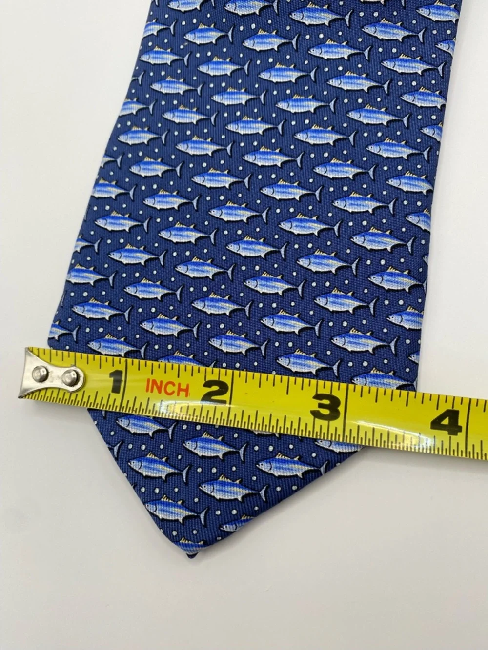 Vineyard Vines Silk Tie Blue & Yellow Fish Made in US - Handpicked by Shep & Ian